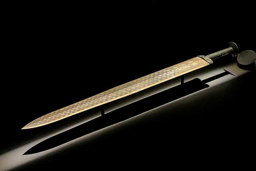 The Sword of Goujian, a famous ancient Chinese bronze sword from the Spring and Autumn period The Sword of Goujian, a famous ancient Chinese bronze sword from the Spring and Autumn period