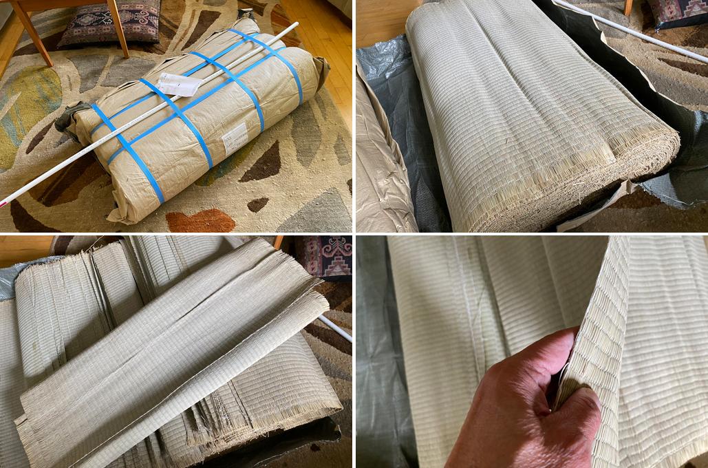 Rolled tatami omote prepared as a traditional tameshigiri cutting target