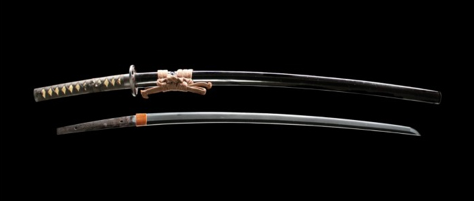 Traditional Japanese katana sword associated with samurai history Traditional Japanese katana sword associated with samurai history