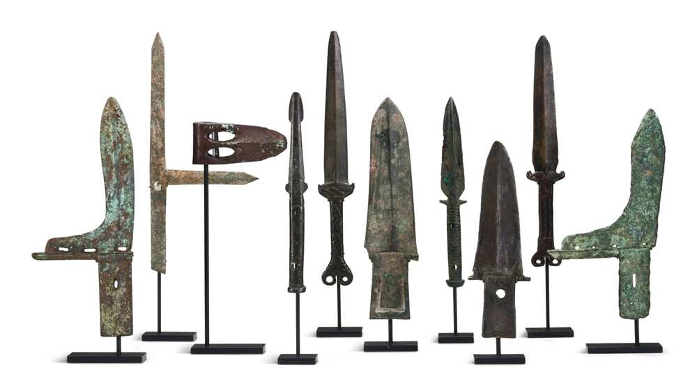 Ancient Chinese bronze swords demonstrate advanced casting and metalworking techniques.