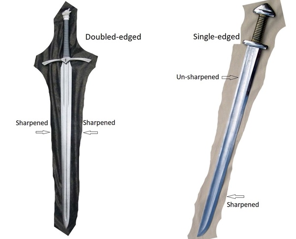 Double edged sword vs single edged sword blade comparison Double edged sword vs single edged sword blade comparison