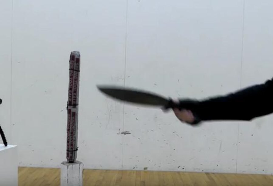 Proper katana cutting stance and controlled sword movement Proper katana cutting stance and controlled sword movement