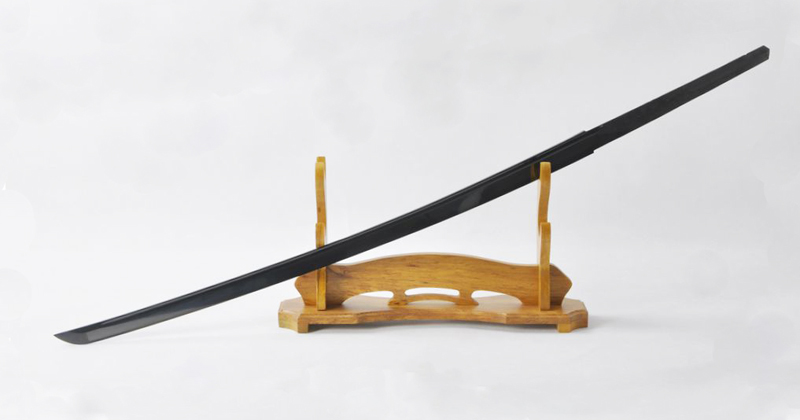 Black blade katana sword with modern electroplated finish Black blade katana sword with modern electroplated finish