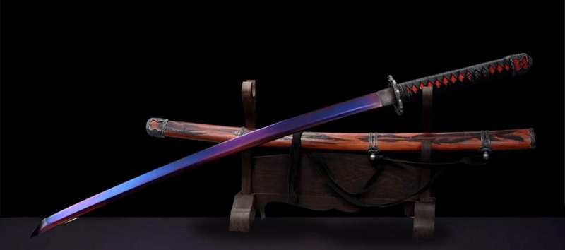 Purple blade katana sword with customized colored finish Purple blade katana sword with customized colored finish