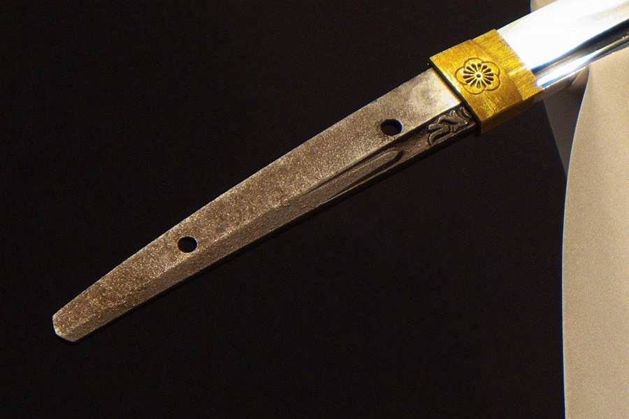 Katana nakago tang with mekugi-ana