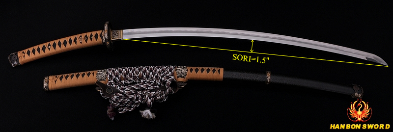 Traditional Japanese Tachi sword with curved blade and classic mounting Traditional Japanese Tachi sword with curved blade and classic mounting
