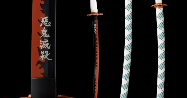  HanBon - Espada forjada de Demon Slayer de metal, espada  Rengoku, espada de anime, espada katana samurái japonesa, espada real de  acero T10, hoja de espiga completa, muy afilada, puede cortar