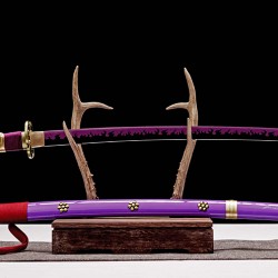 Anime Cosplay One Piece Roronoa Zoro Sword Purple Black Blade