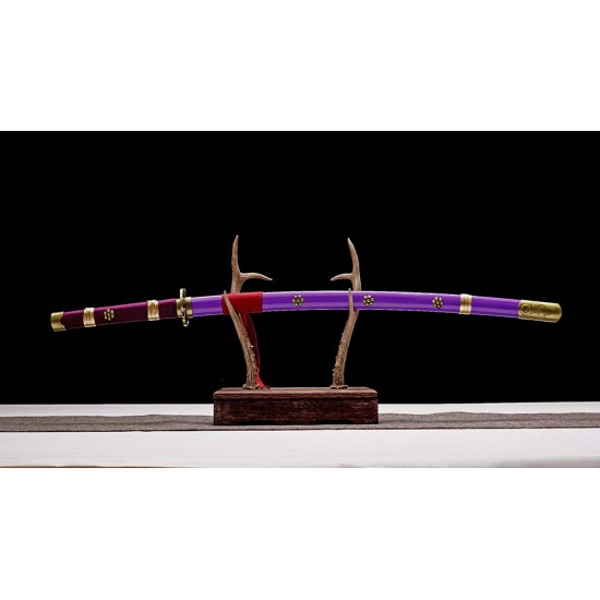 Anime Cosplay One Piece Roronoa Zoro Sword Purple Black Blade Anime Cosplay One Piece Roronoa Zoro Sword Purple Black Blade