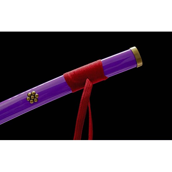 Anime Cosplay One Piece Roronoa Zoro Sword Purple Black Blade Anime Cosplay One Piece Roronoa Zoro Sword Purple Black Blade