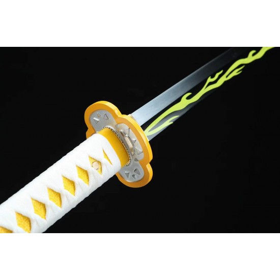 Demon Slayer Blade Anime Sword rengoku Sword Anime Original Texture Agatsuma Zenitsu Cosplay Samurai Sword