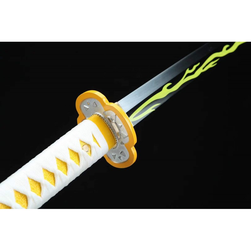 Demon Slayer Blade Anime Sword rengoku Sword Anime Original Texture Agatsuma Zenitsu Cosplay Samurai Sword