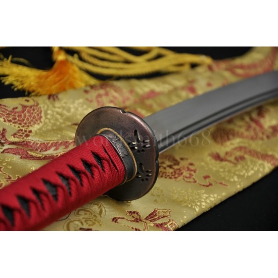 Dragonfly Koshirae Damascus Steel Oil Quenched Full Tang Blade Japanese KATANA Samurai Sword