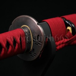 Dragonfly Koshirae Damascus Steel Oil Quenched Full Tang Blade Japanese KATANA Samurai Sword