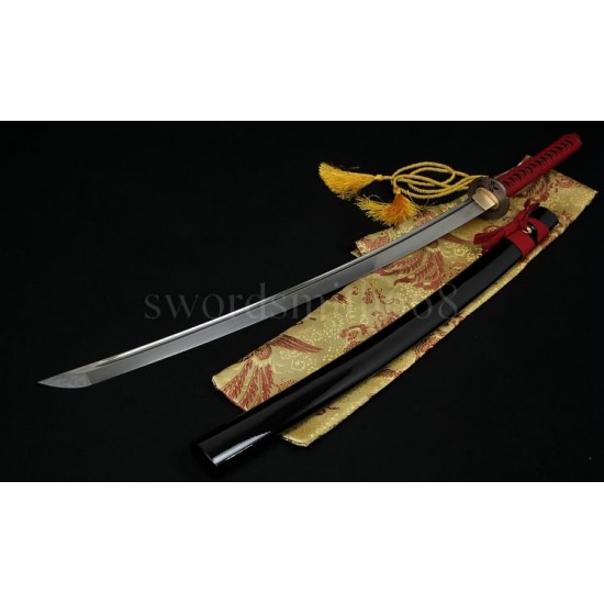 Dragonfly Koshirae Damascus Steel Oil Quenched Full Tang Blade Japanese KATANA Samurai Sword