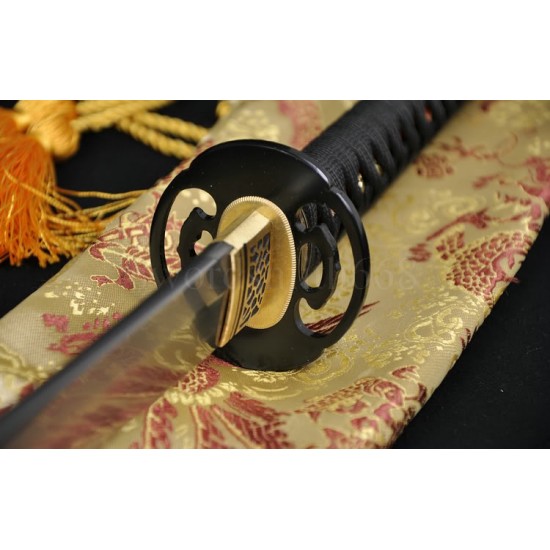 Fully Hand Forged Japanese Sword KATANA Damascus Steel Clay Tempered Full Tang Blade Iron Koshirae