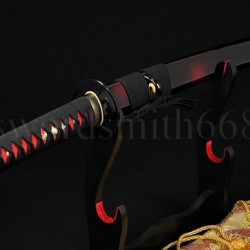 Fully Hand Forged Japanese Sword KATANA Damascus Steel Clay Tempered Full Tang Blade Iron Koshirae