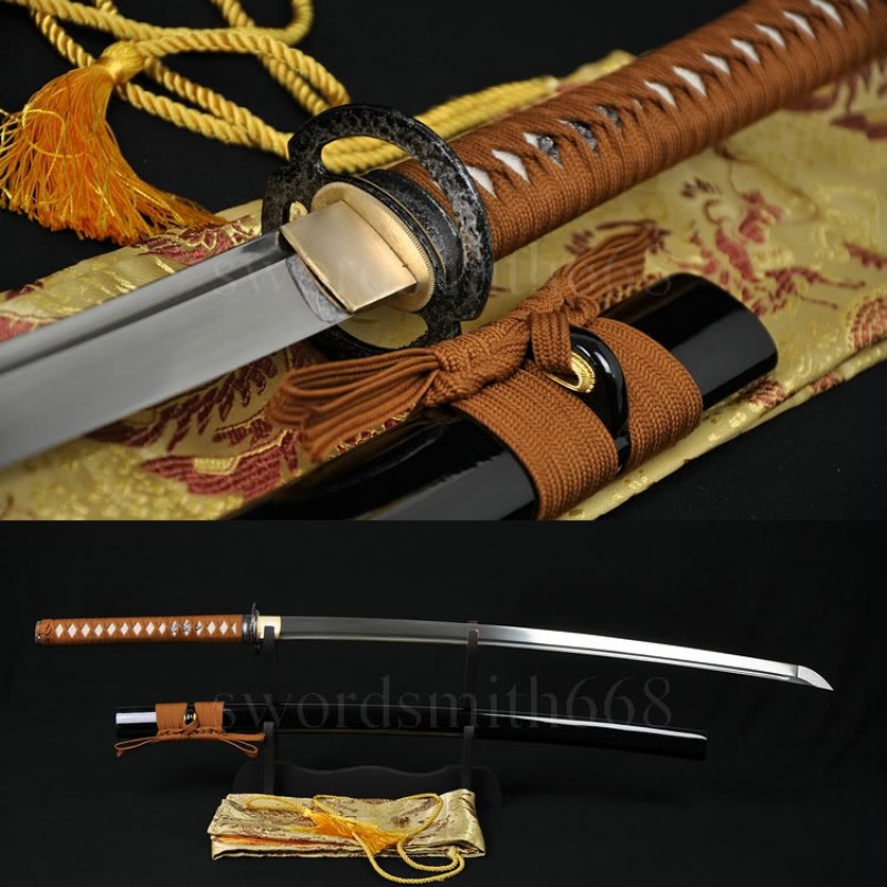 30" Musashi Tsuba Handmade Wakizashi Samurai Sword Medium Katana Sharp Rayskin 