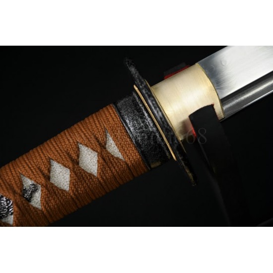 Musashi Design Tsuba Damascus Steel Oil Quenched Full Tang Blade Japanese Samurai Sword Musashi Design Tsuba Damascus Steel Oil Quenched Full Tang Blade Japanese Samurai Sword