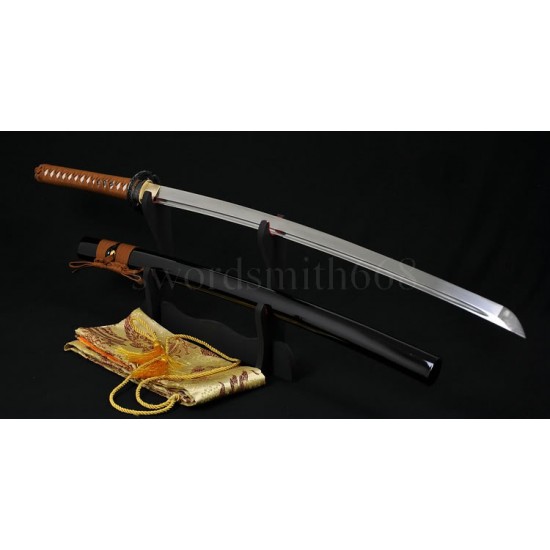 Musashi Design Tsuba Damascus Steel Oil Quenched Full Tang Blade Japanese Samurai Sword Musashi Design Tsuba Damascus Steel Oil Quenched Full Tang Blade Japanese Samurai Sword