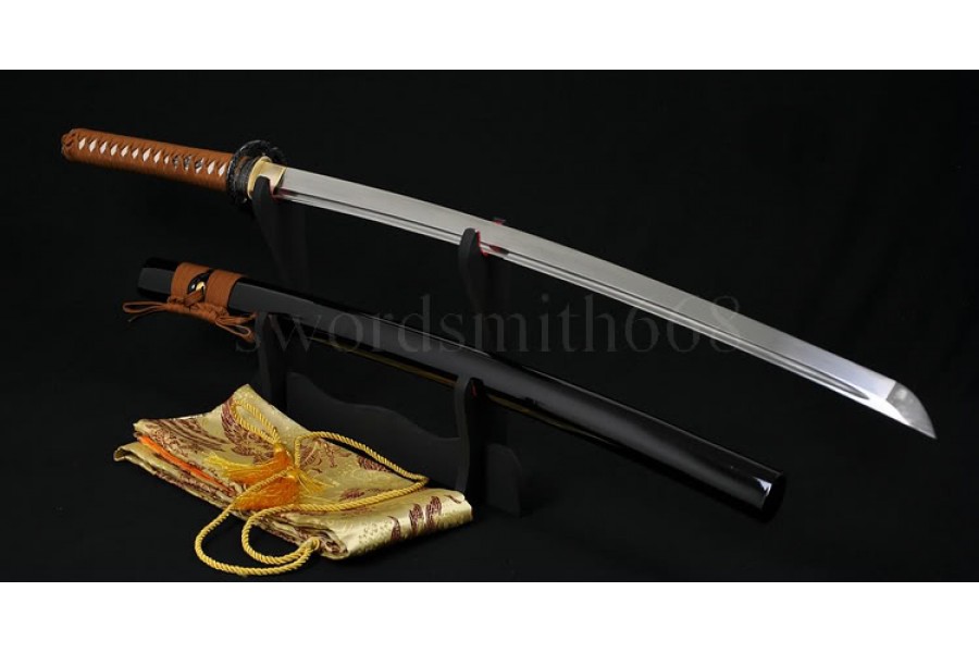 Musashi Design Tsuba Damascus Steel Oil Quenched Full Tang Blade Japanese Samurai Sword Katana Very Sharp