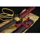 Hand Forged Black&Red Damascus Oil Quenched Full Tang Blade Iron Koshirae Japanese KATANA Samurai Sword