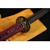 Hand Forged Black&Red Damascus Oil Quenched Full Tang Blade Iron Koshirae Japanese Samurai Sword