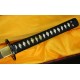 Hand Forged Black&Red Oil Quenched Damascus Full Tang Blade Iron Koshirae Japanese KATANA Sword