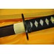 Hand Forged Black&Red Oil Quenched Damascus Full Tang Blade Iron Koshirae Japanese KATANA Sword