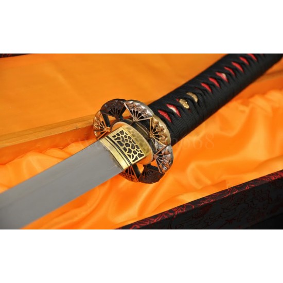 Japanese Samurai Sword KATANA Fully Hand Forged Damascus Steel Clay Tempered Full Tang Blade