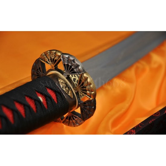 Japanese Samurai Sword KATANA Fully Hand Forged Damascus Steel Clay Tempered Full Tang Blade