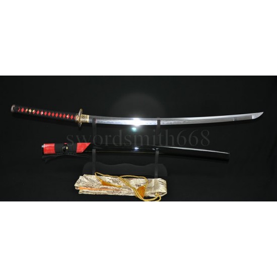 Japanese Samurai Sword KATANA Fully Hand Forged Damascus Steel Clay Tempered Full Tang Blade