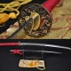 Fully Hand Forged Damascus Steel Clay Tempered Blade Wave Koshirae Japanese Samurai Sword