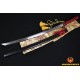 Fully Hand Forged Damascus Steel Clay Tempered Blade Wave Koshirae Japanese Samurai Sword