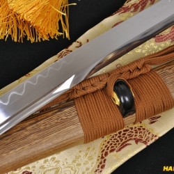 Hand Made Japanese Samurai KATANA Sword Unokubi-Zukuri Full Tang Clay tempered Blade