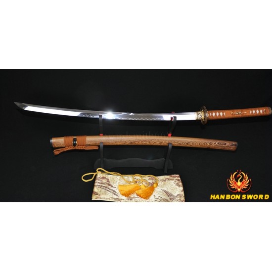 Hand Made Japanese Samurai KATANA Sword Unokubi-Zukuri Full Tang Clay tempered Blade