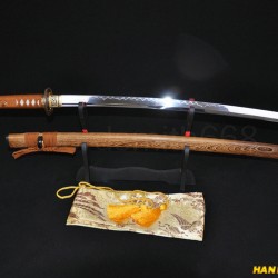 Hand Made Japanese Samurai KATANA Sword Unokubi-Zukuri Full Tang Clay tempered Blade