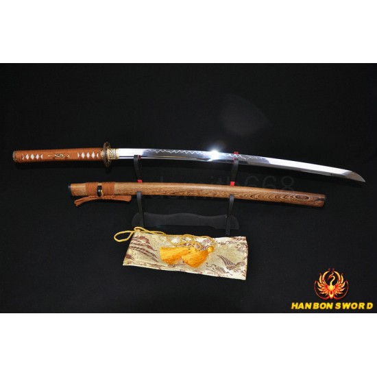 Hand Made Japanese Samurai KATANA Sword Unokubi-Zukuri Full Tang Clay tempered Blade