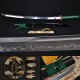 Green Tsuka-ito Japanese Samurai Sword KATANA Unokubi-Zukuri Full Tang Clay tempered Blade