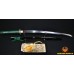 Green Tsuka-ito Japanese Samurai Sword Unokubi-Zukuri Full Tang Clay tempered Blade