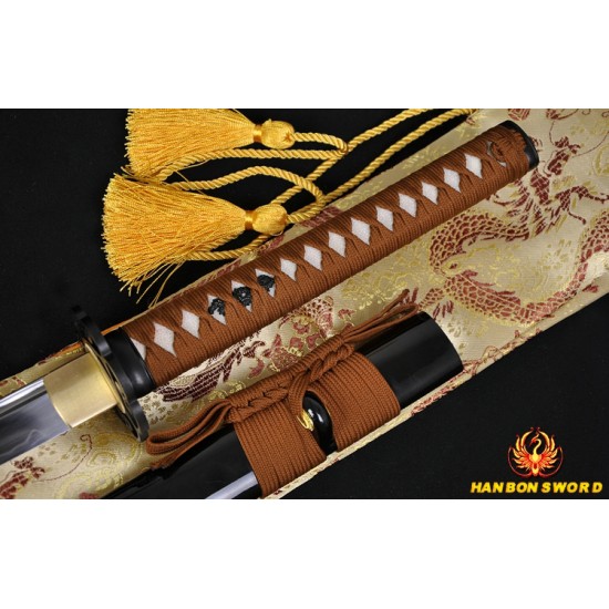 Japanese Samurai Sword Unokubi-Zukuri Full Tang Clay tempered Full Tang Blade