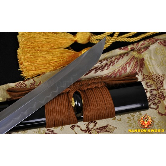 Japanese Samurai Sword Unokubi-Zukuri Full Tang Clay tempered Full Tang Blade