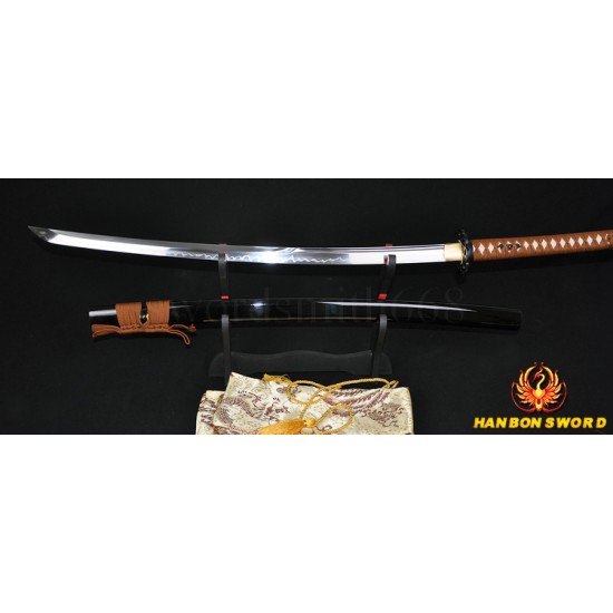 Japanese Samurai Sword Unokubi-Zukuri Full Tang Clay tempered Full Tang Blade