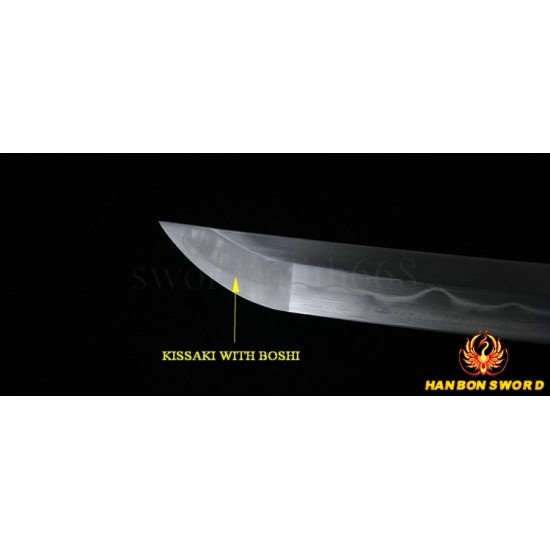 Fully Hand Forged Damascus Steel Clay Tempered Blade Dragon Koshirae Japanese Samurai Sword Wakizashi