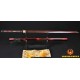 Hand Forged Black&Red Oil Quenched Damascus Oil Quenched Full Tang Blade Japanese Ninja Sword 