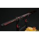 Hand Forged Black&Red Oil Quenched Damascus Oil Quenched Full Tang Blade Japanese Ninja Sword 