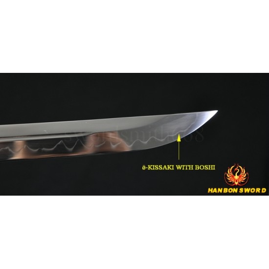 Japanese Samurai Sword Unokubi-Zukuri Full Tang Clay tempered Blade