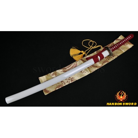 Japanese Samurai Sword Unokubi-Zukuri Full Tang Clay tempered Blade