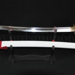Japanese Samurai Sword Unokubi-Zukuri Full Tang Clay tempered Blade