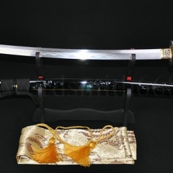 Fully Hand Forged Damascus Steel Clay Tempered Full Tang Blade Japanese Samurai Sword